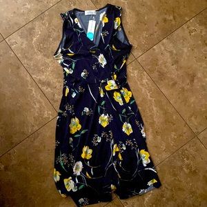 L Kaleigh sleeveless faux wrap dress.